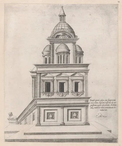 Temple near the Appian Way, from "Speculum Romanae Magnificentiae" by anonymous, print, 1530-1580