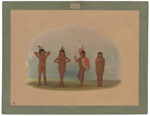 Four Zurumati Children by George Catlin, painting, 1854-1869