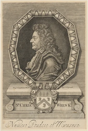 Sir Christopher Wren, Architect by S. Coignard, print, 1750