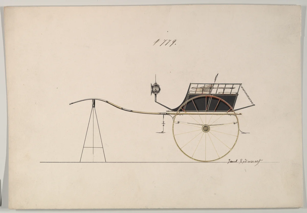 Dog Cart #779 by Brewster & Co., drawing, 1865-1870