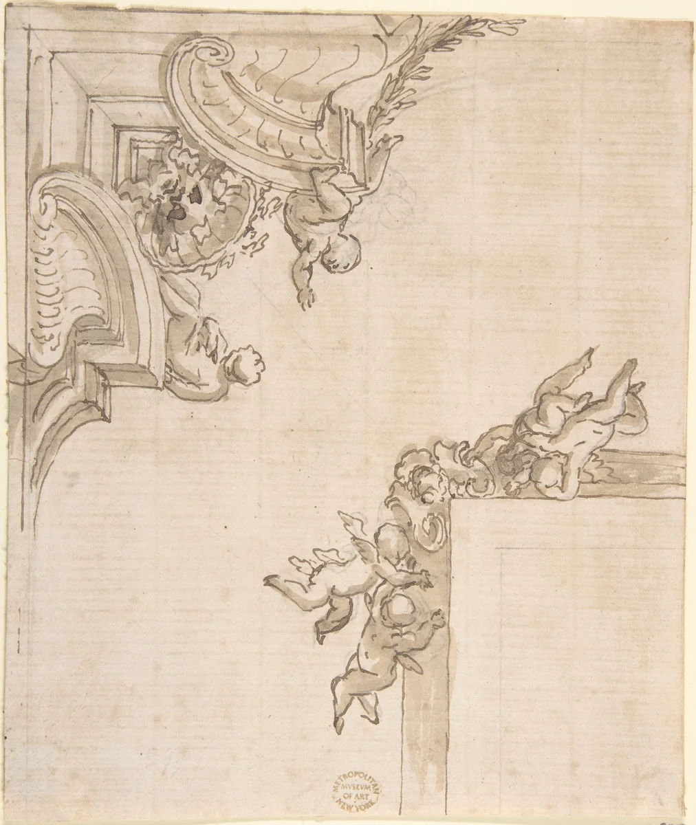 Ceiling Decoration by anonymous, drawing, 1600-1700