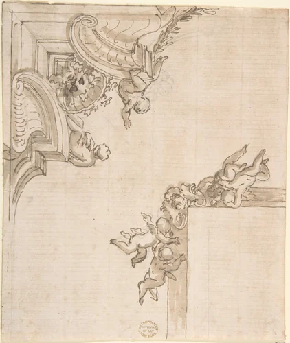 Ceiling Decoration by anonymous, drawing, 1600-1700