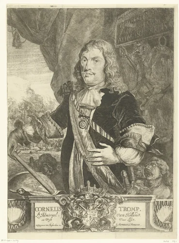 Portret van Cornelis Tromp by Romeyn de Hooghe, print, 1655-1691