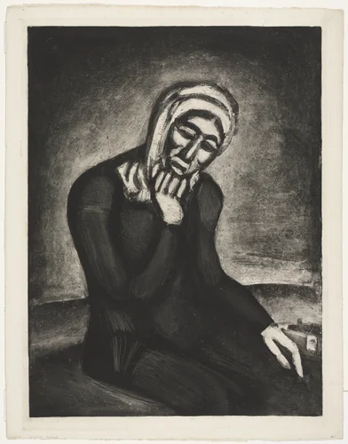 Trial proof for Old Mother, Now Cries Alone by Georges Rouault, print, 1922