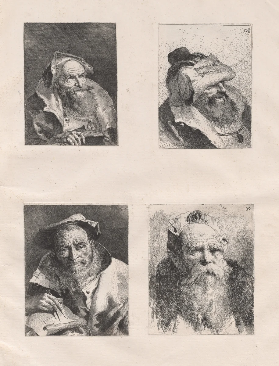 Raccolta di teste (Parts I and II) by Giovanni Domenico Tiepolo
Giovanni Battista Tiepolo, volume, 1773-1774