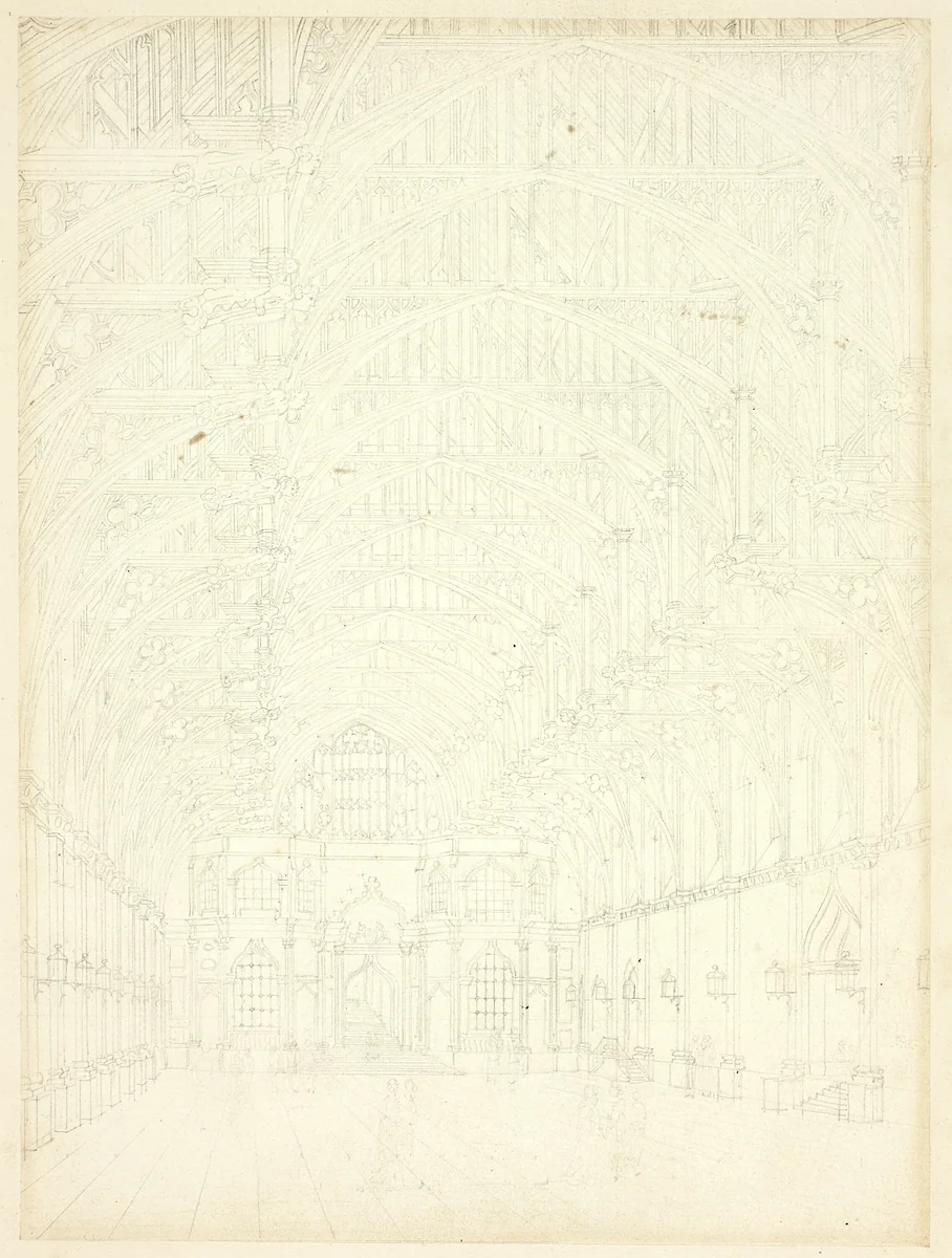 Study for Westminster Hall, from Microcosm of London by Augustus Charles Pugin
Thomas Rowlandson, drawing, 1807-1809