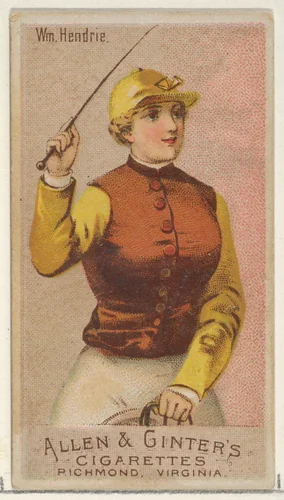 William Hendrie, from the Racing Colors of the World series (N22a) for Allen & Ginter Cigarettes by Allen & Ginter, print, 1888