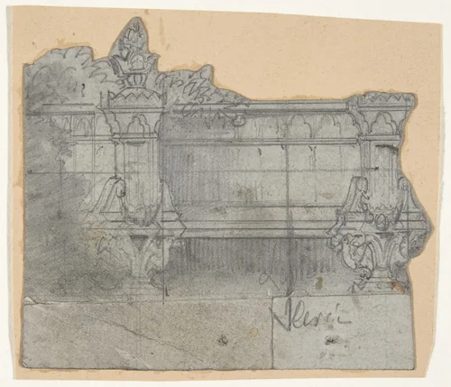 Design for a Stage Set at the Opéra, Paris by Eugène Cicéri, drawing, 1830-1890