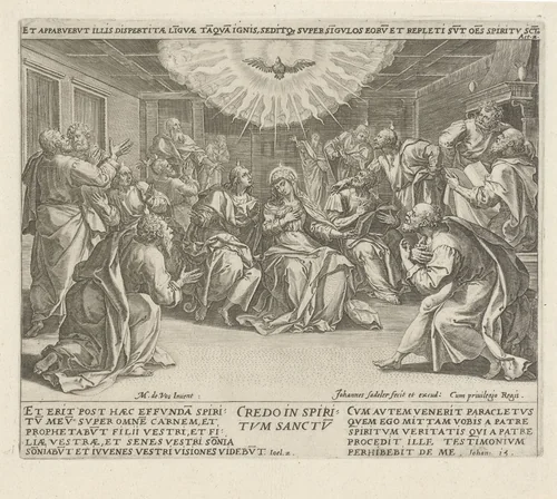 Uitstorting van de Heilige Geest: 'ik geloof in de Heilige Geest' by Unknown, print, 1579