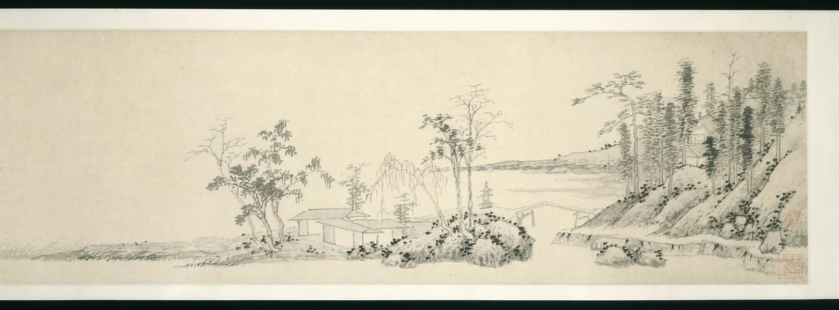 Return to Stone Lake 石湖歸棹圖 by Shen Zhou (沈周), drawing, 1441-1451
