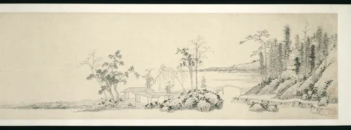 Return to Stone Lake 石湖歸棹圖 by Shen Zhou (沈周), drawing, 1441-1451