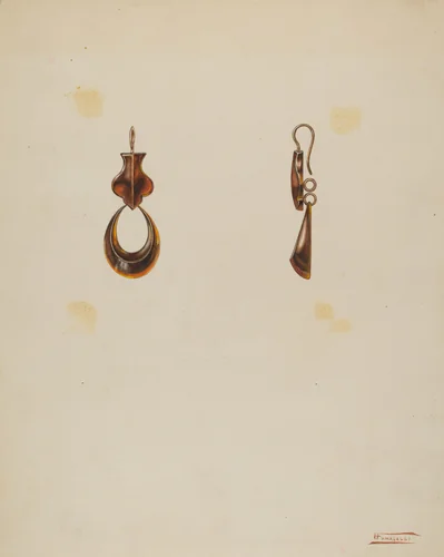 Earrings by Frank Fumagalli, index of american design, 1939
