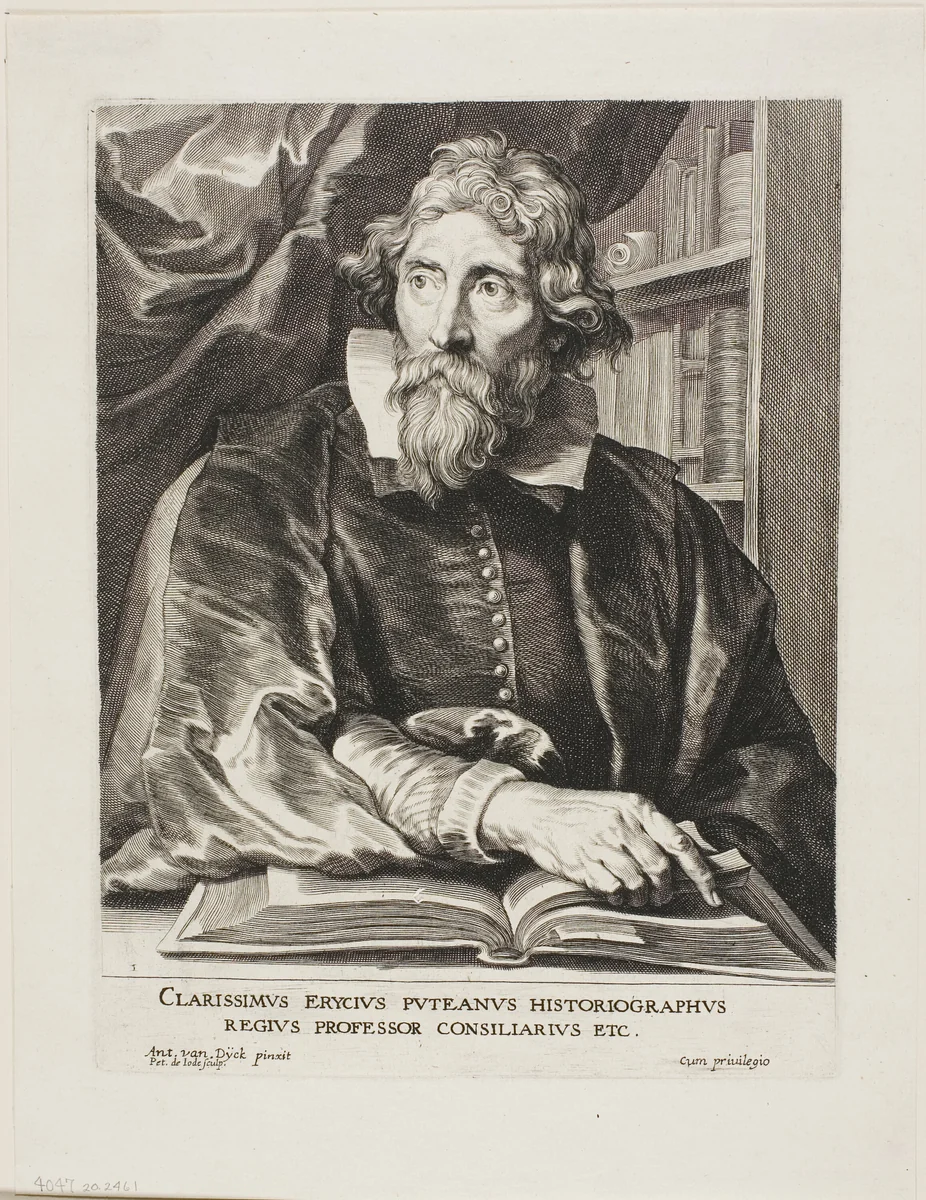 Erycius Puteanus by Peeter de Jode, print, 1601-1700