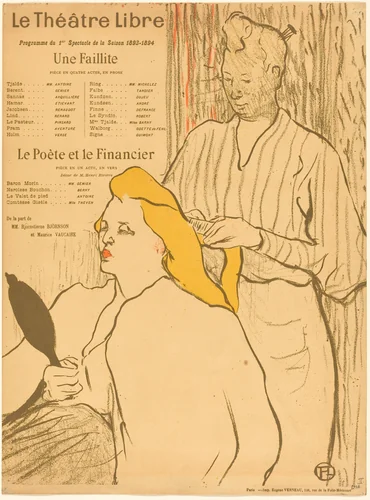 The Hairdresser - Program for the Theatre-Libre (Le coiffeur - Programme du Théatre-Libre) by Henri de Toulouse-Lautrec, print, 1893