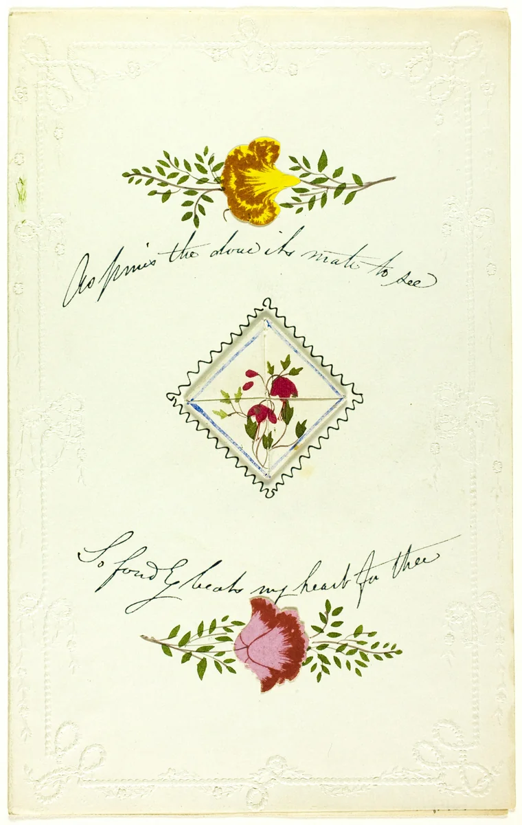 As Pines the Dove It's Mate to See (valentine) by George Kershaw, other, 1845-1855