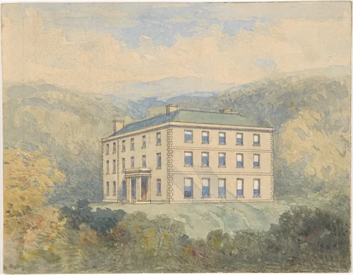 Country house by anonymous, drawing, 1800-1900