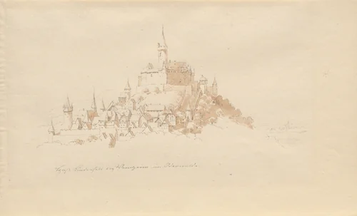 Schloss Lindenfels bei Weinheim im Odenwald by Karl Julius von Leypold, drawing, 1806-1874