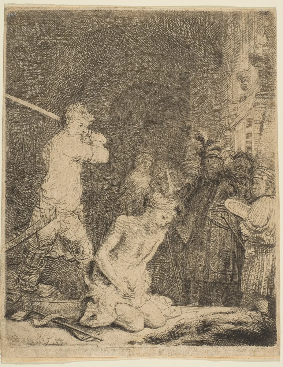 The Beheading of John the Baptist by Rembrandt van Rijn, print, 1634-1644