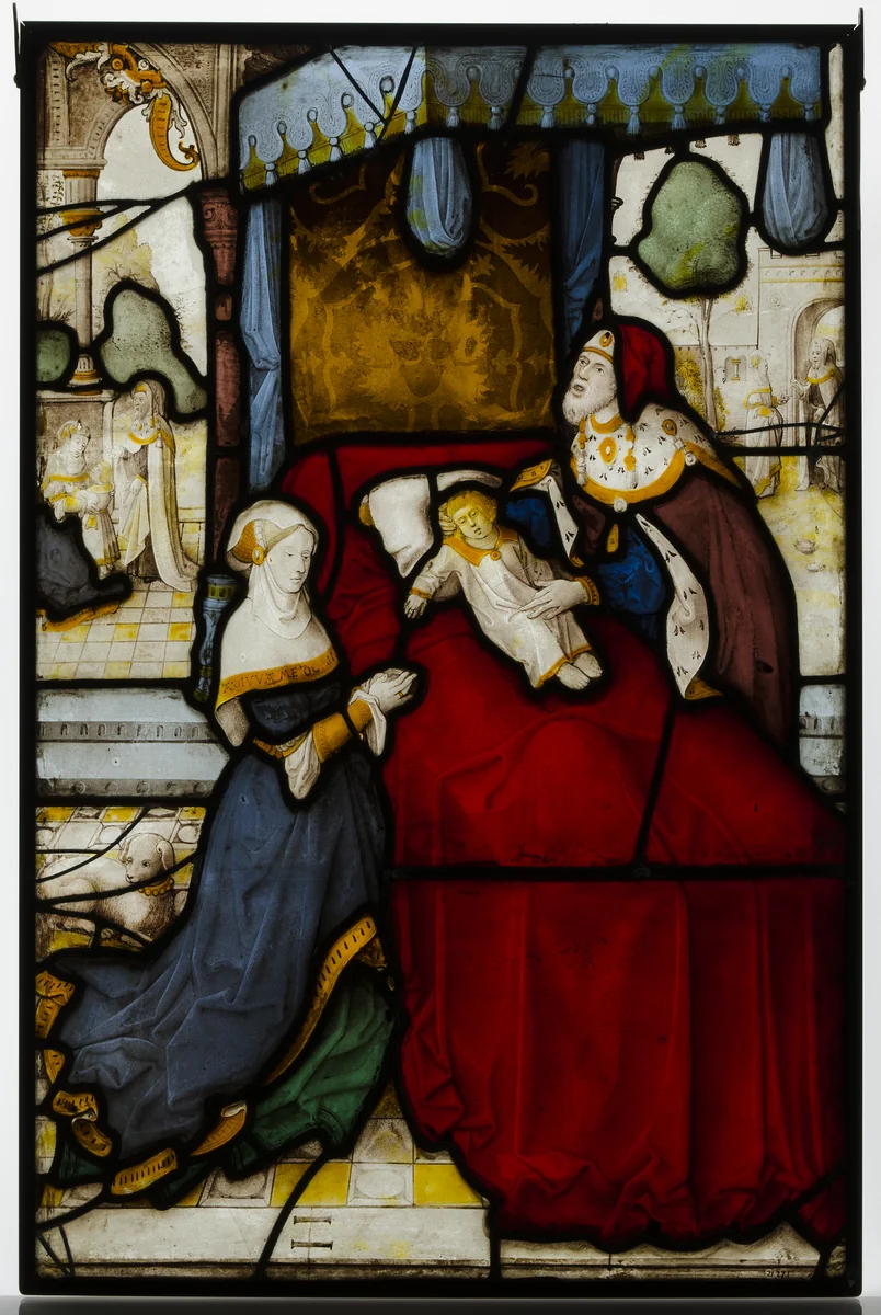 Glass Panel of Elijah and the Widow's Son by Jan van Diependale, other, 1500-1535
