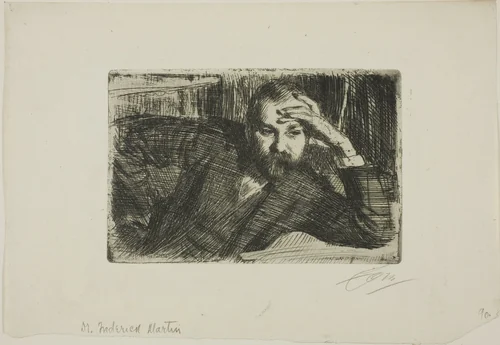 Fredrik Martin by Anders Zorn, print, 1907