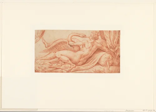 Leda en de zwaan by anonymous, drawing, 1550-1599