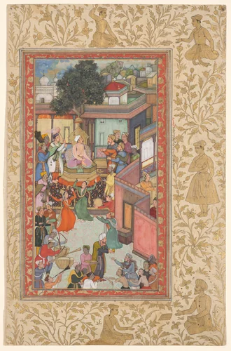 Circumcision ceremony for Akbar’s sons, painting 126 from an Akbar-nama (Book of Akbar) of Abu’l Fazl (Indian, 1551–1602) by Dharam Das, painting, 1600-1607