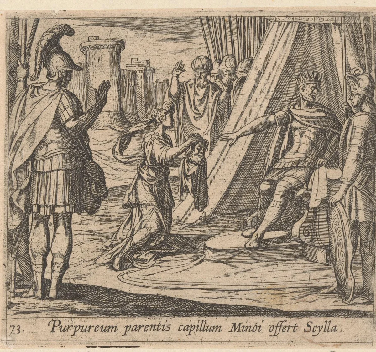 Scylla door Minos afgewezen by Antonio Tempesta, print, 1606