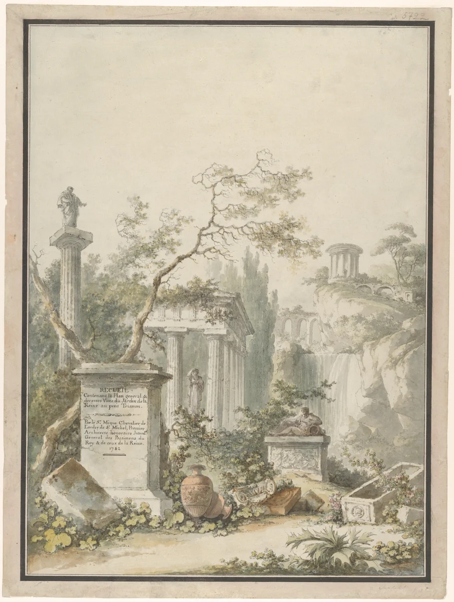 Design for a Frontispiece by Claude Louis Châtelet, drawing, 1782