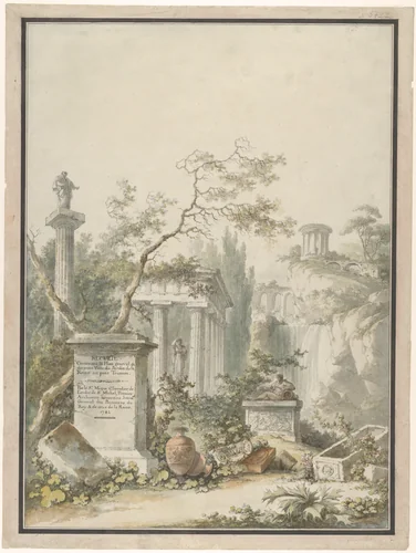 Design for a Frontispiece by Claude Louis Châtelet, drawing, 1782