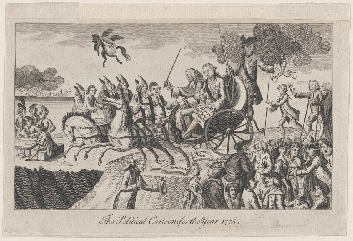 The Political Cartoon, for the Year 1775 by anonymous, print, 1775
