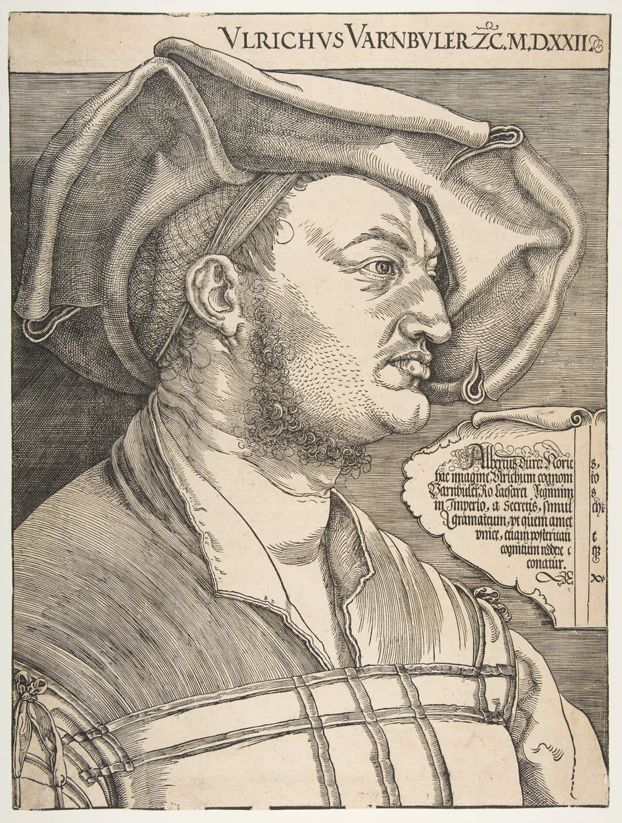 Portrait of Ulrich Varnbuler by Albrecht Dürer, print, 1522