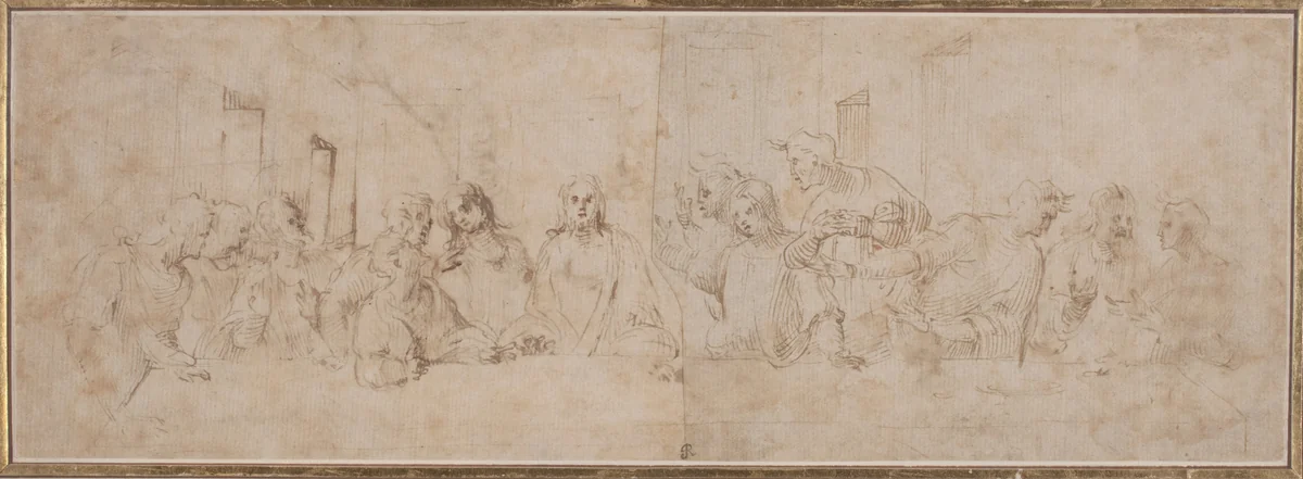 a) The Last Supper; b) Putti by Vincenzo Tamagni
Leonardo da Vinci, drawing, 1510-1520