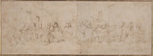 a) The Last Supper; b) Putti by Vincenzo Tamagni
Leonardo da Vinci, drawing, 1510-1520