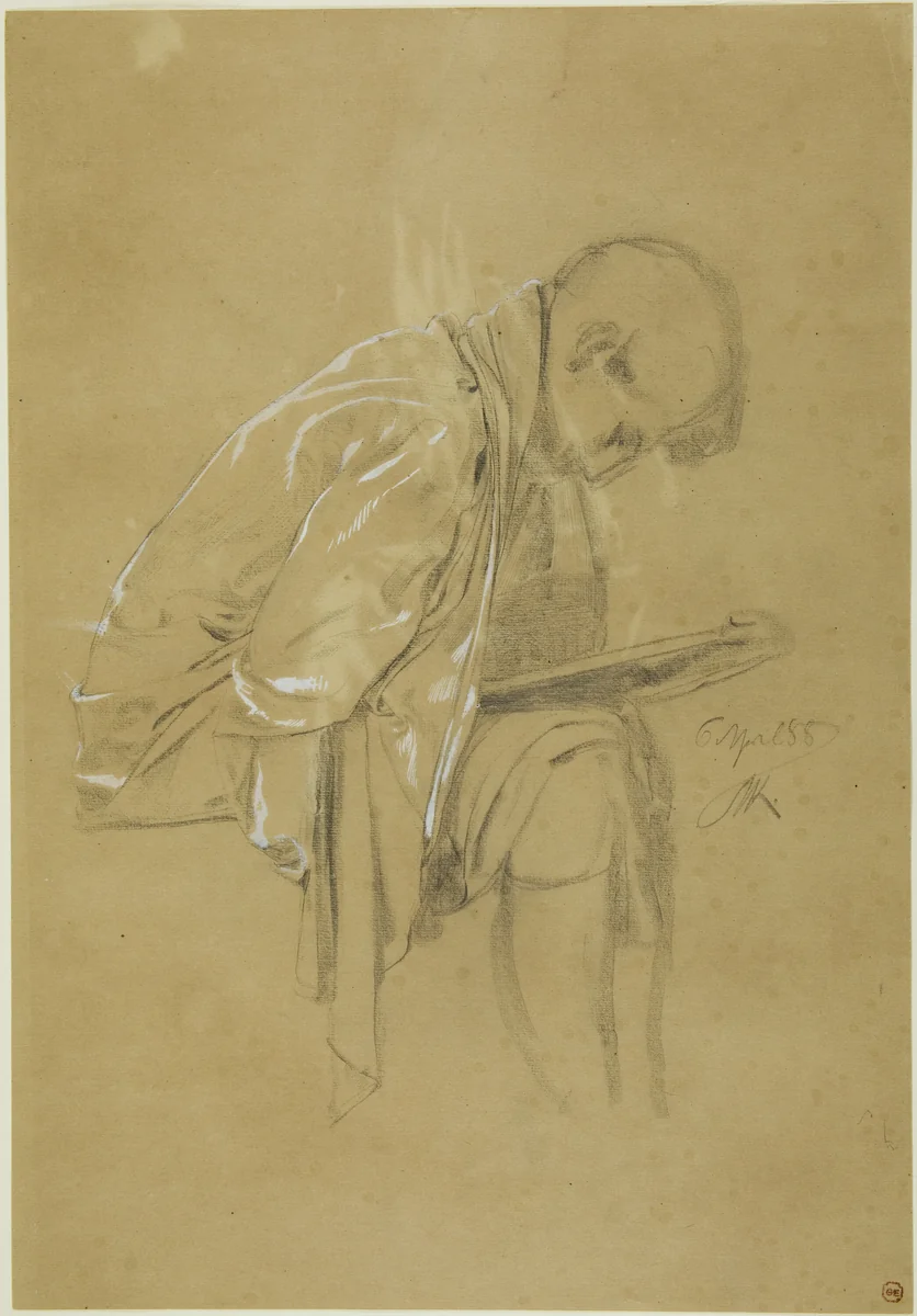 The Chronicler (recto and verso) by Max Klinger, drawing, 1888