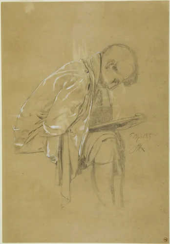 The Chronicler (recto and verso) by Max Klinger, drawing, 1888