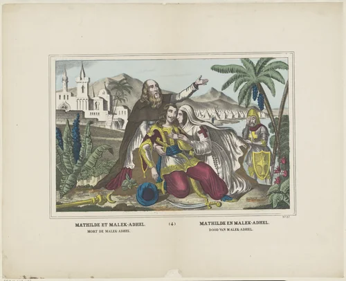 Mort de Malek-Adhel / Dood van Malek-Adhel by Glenisson & Van Genechten, print, 1833-1856