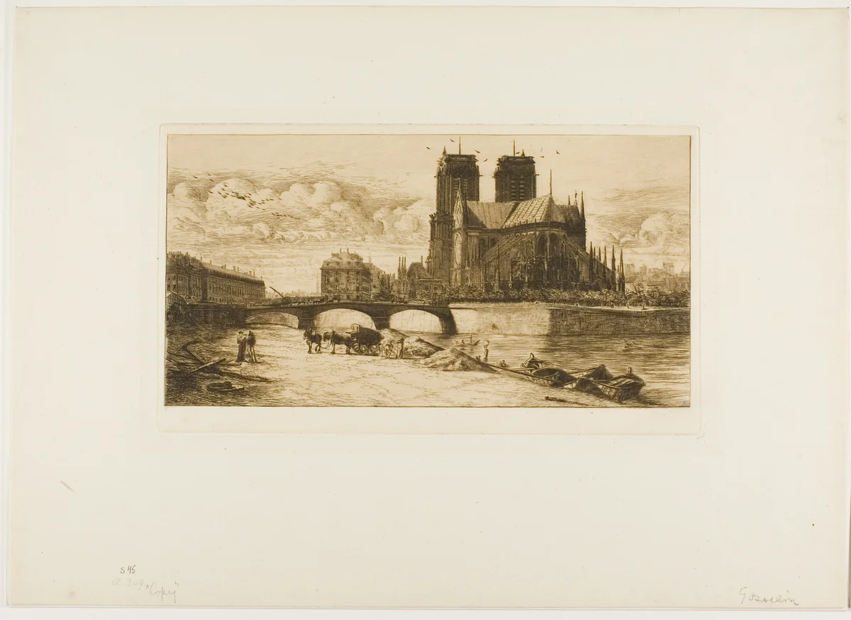The Apse of Notre-Dame, Paris by Ferdinand Jules Albert Gosselin Charles Meryon, print, 1863