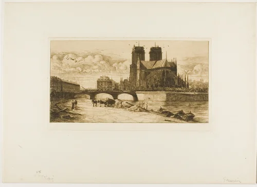 The Apse of Notre-Dame, Paris by Ferdinand Jules Albert Gosselin Charles Meryon, print, 1863