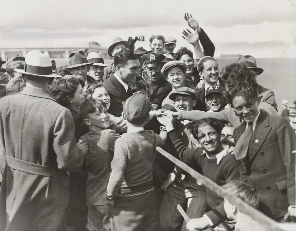 "The Champion Views the Scene of his Next Battle" by Times Wide World Photos, photograph, 1932