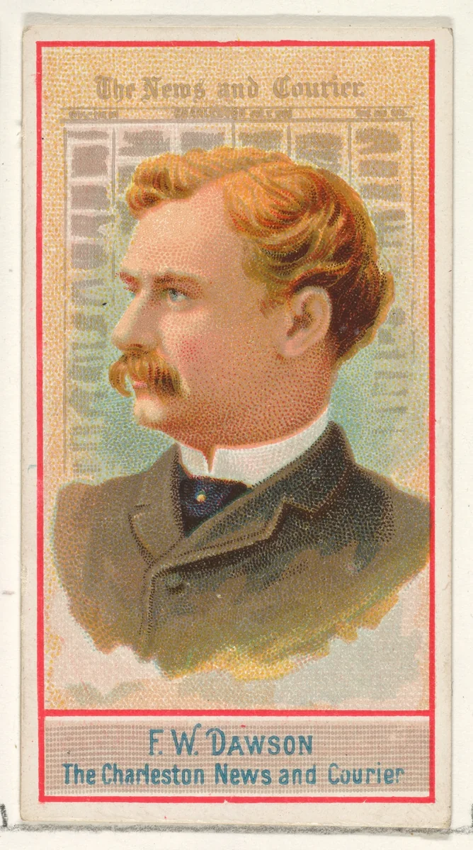 F.W. Dawson, The Charleston News and Courier, from the American Editors series (N1) for Allen & Ginter Cigarettes Brands by Allen & Ginter, print, 1887