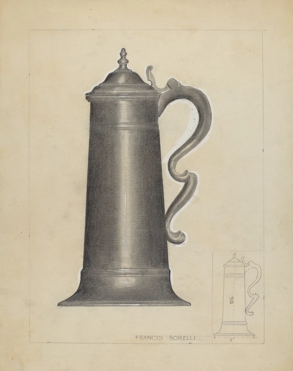 Pewter Mug by Francis Borelli, index of american design, 1936