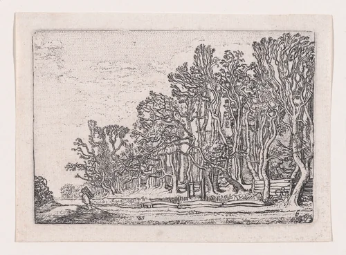 Two Plank Hedges, from Verscheyden Landtschapjes (Various Little Landscapes), Plate 6 by Willem Pietersz Buytewech, print, 1611-1621