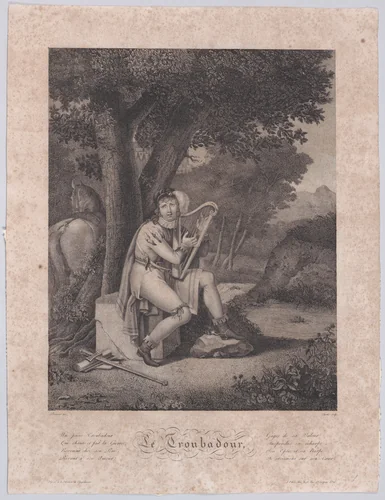 The Troubadour by Noël Frères, print, 1810-1835