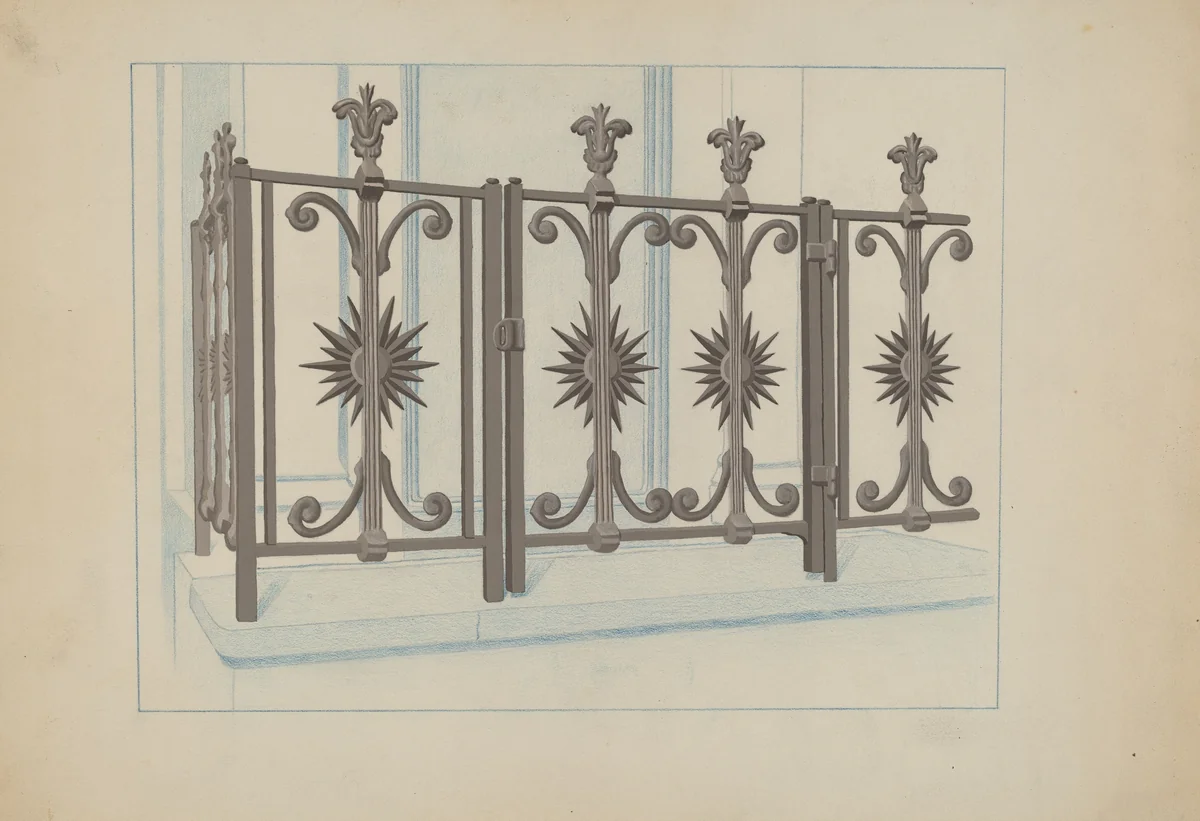 Cast Iron Gate and Fence by Joseph L. Boyd, index of american design, 1936