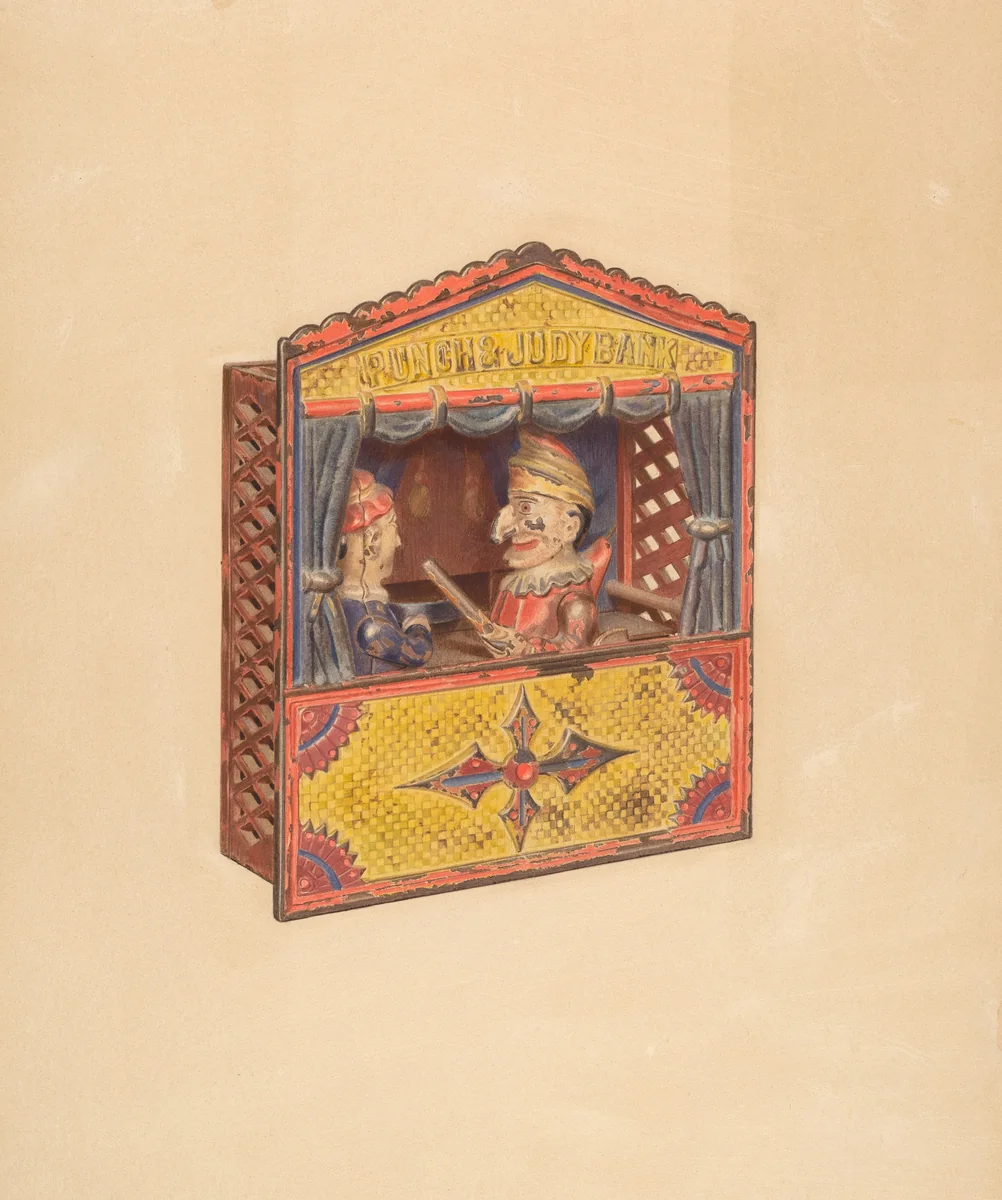 Punch and Judy Penny Bank by Cushman Parker, index of american design, 1939