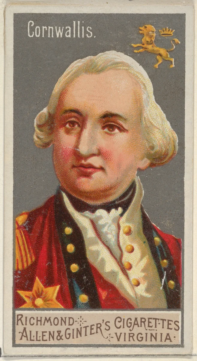 Charles Cornwallis, from the Great Generals series (N15) for Allen & Ginter Cigarettes Brands by Allen & Ginter, print, 1888