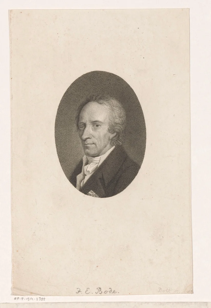 Portret van Johann Elert Bode by Friedrich Wilhelm Bollinger, print, 1787-1825