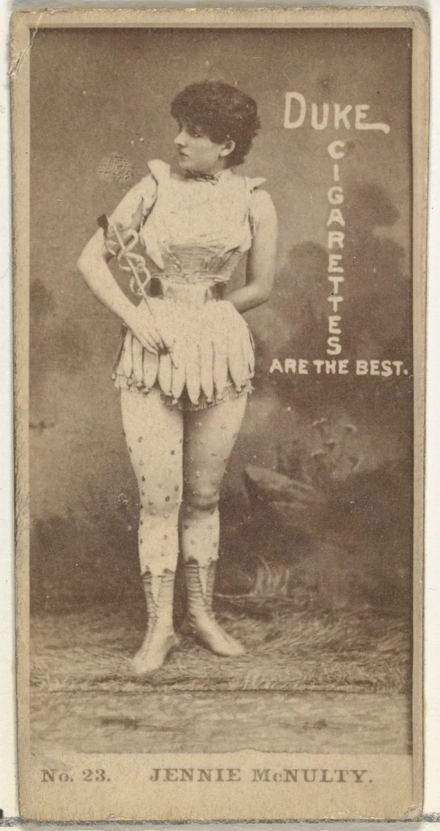 Card Number 23, Jennie McNulty, from the Actors and Actresses series (N145-6) issued by Duke Sons & Co. to promote Duke Cigarettes by W. Duke, Sons & Co., photograph, 1880-1889