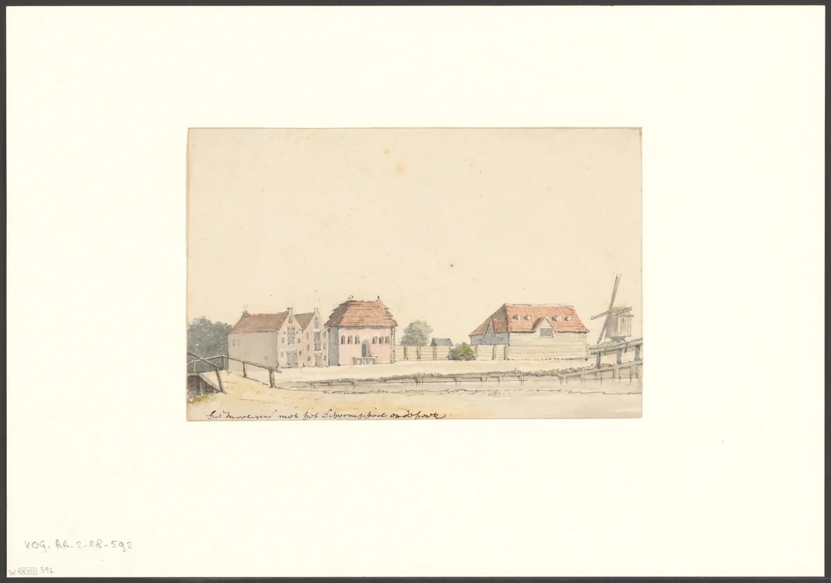 Gezicht op het Molenpad by anonymous, drawing, 1650-1750