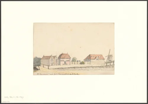 Gezicht op het Molenpad by anonymous, drawing, 1650-1750